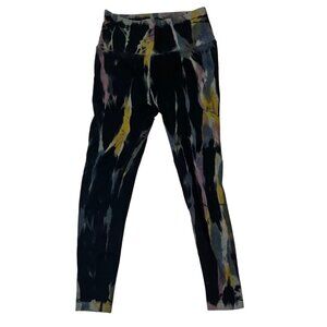 Spiritual Gangster leggings women's XS S tie dye black rib knit high waist